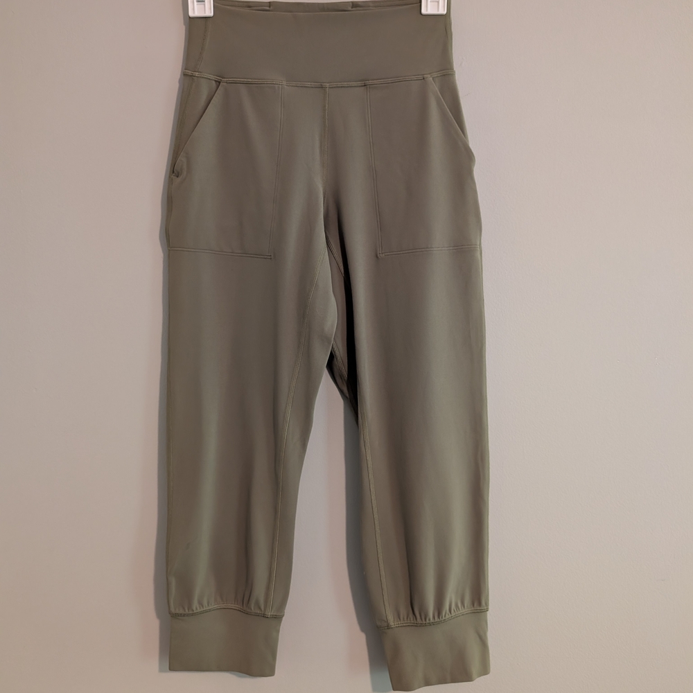 Olive Green High-Waisted Pants